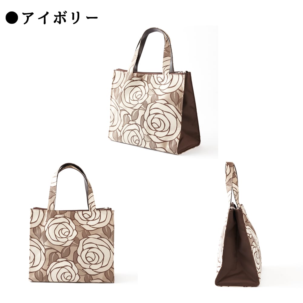 花柄トートバッグ 全8色：日本製 バッグ バラ ローズ おしゃれ