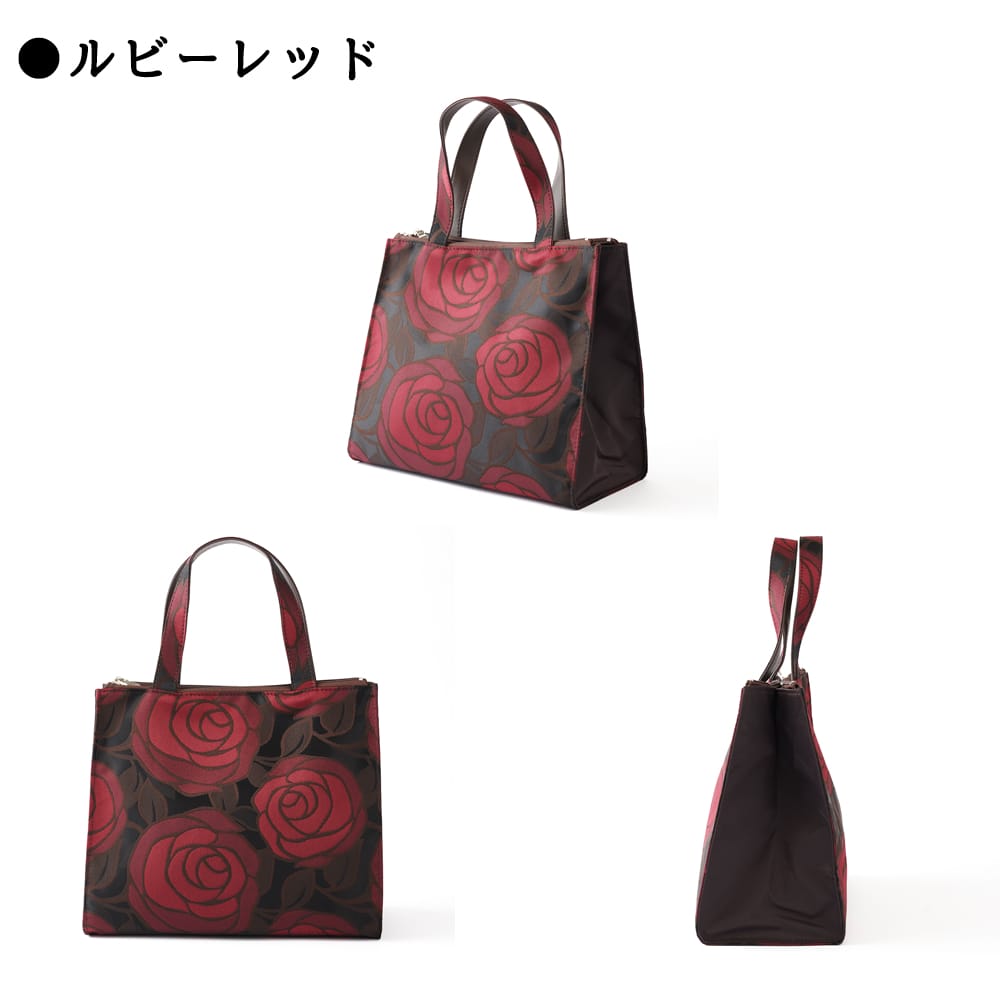 お買い得モデル 花柄トートバッグ おしゃれ ローズ バラ バッグ 全8色：日本製 ハンドバッグ