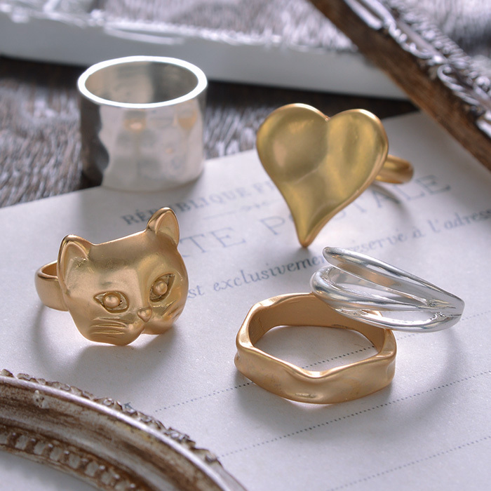 リング 指輪 アンティーク調 マット シンプル 個性的 ゴールド シルバー Luxury's ラグリーズ ギフト プレゼント