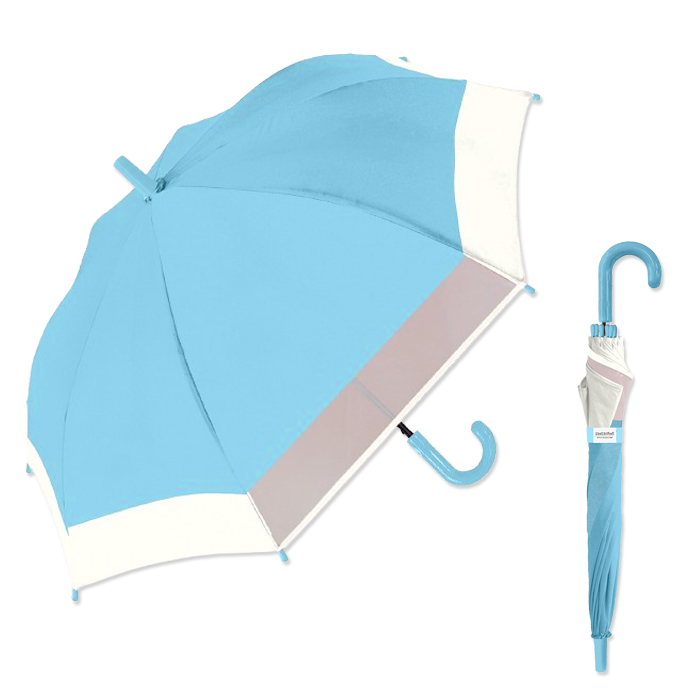 ■ 晴雨兼用 日傘 50cm 55cm 長傘 子供用 子供 子ども キッズ ジャンプ傘 ピンク ホワイト ブルー パープル 小学生 かわいい こども 雨傘 女の子 梅雨 通学 入学 | パリスキッズ | 03