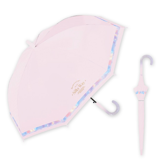 ■ 晴雨兼用 日傘 50cm 55cm 長傘 子供用 子供 子ども キッズ ジャンプ傘 ピンク ホワイト ブルー パープル 小学生 かわいい こども 雨傘 女の子 梅雨 通学 入学 | パリスキッズ | 05