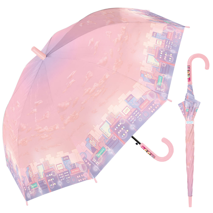 ■ 晴雨兼用 日傘 50cm 55cm 長傘 子供用 子供 子ども キッズ ジャンプ傘 ピンク ホワイト ブルー パープル 小学生 かわいい こども 雨傘 女の子 梅雨 通学 入学 | パリスキッズ | 07