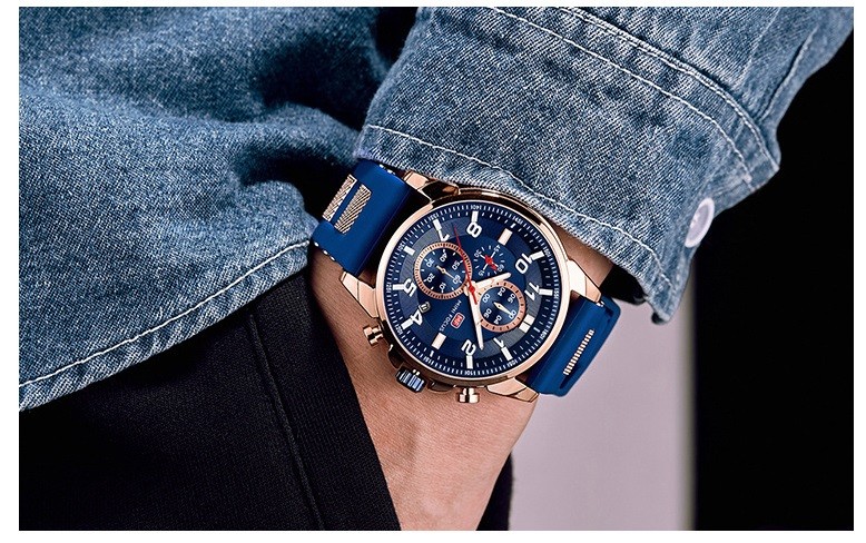 MINI FOCUS 腕時計 時計 メンズ 男性用 ストップウォッチ クロノグラフ