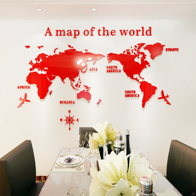世界地図 ウォールステッカー  アクリル 3D 壁紙 diy 飾り はがせる 装飾 おしゃれ シール 防水 壁 ホーム キッチン リビングルーム ベッドルーム インテリア｜parisrose｜05
