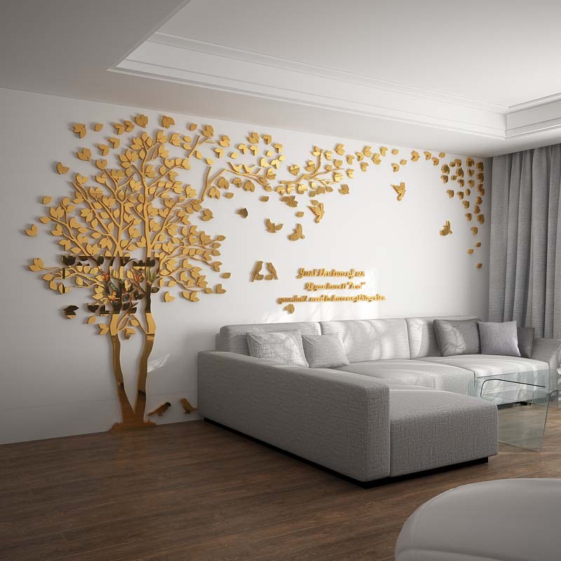 3D アクリルツリー  鏡面 ウォールステッカー  木 木の葉 アクリル壁紙 飾り diy はがせる 装飾 シール 壁 ホーム リビングルーム ベッドルーム インテリア｜parisrose｜03