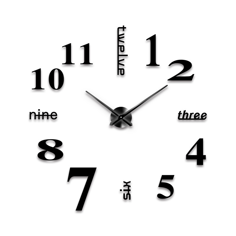 壁時計 掛け時計 大きいサイズ DIY ウオールステッカー インテリア 室内 ウォールクロック 時計を壁面に自由に設置できる シンプル 部屋装飾 簡単なおしゃれ時計｜parisrose｜02