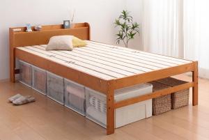 すのこベッド セミダブル セミダブルベッド ベッド すのこ ベット 木製 部屋の中で布団が干せる 高さ調節付き 天然木すのこ ベッドフレームのみ セミダブル