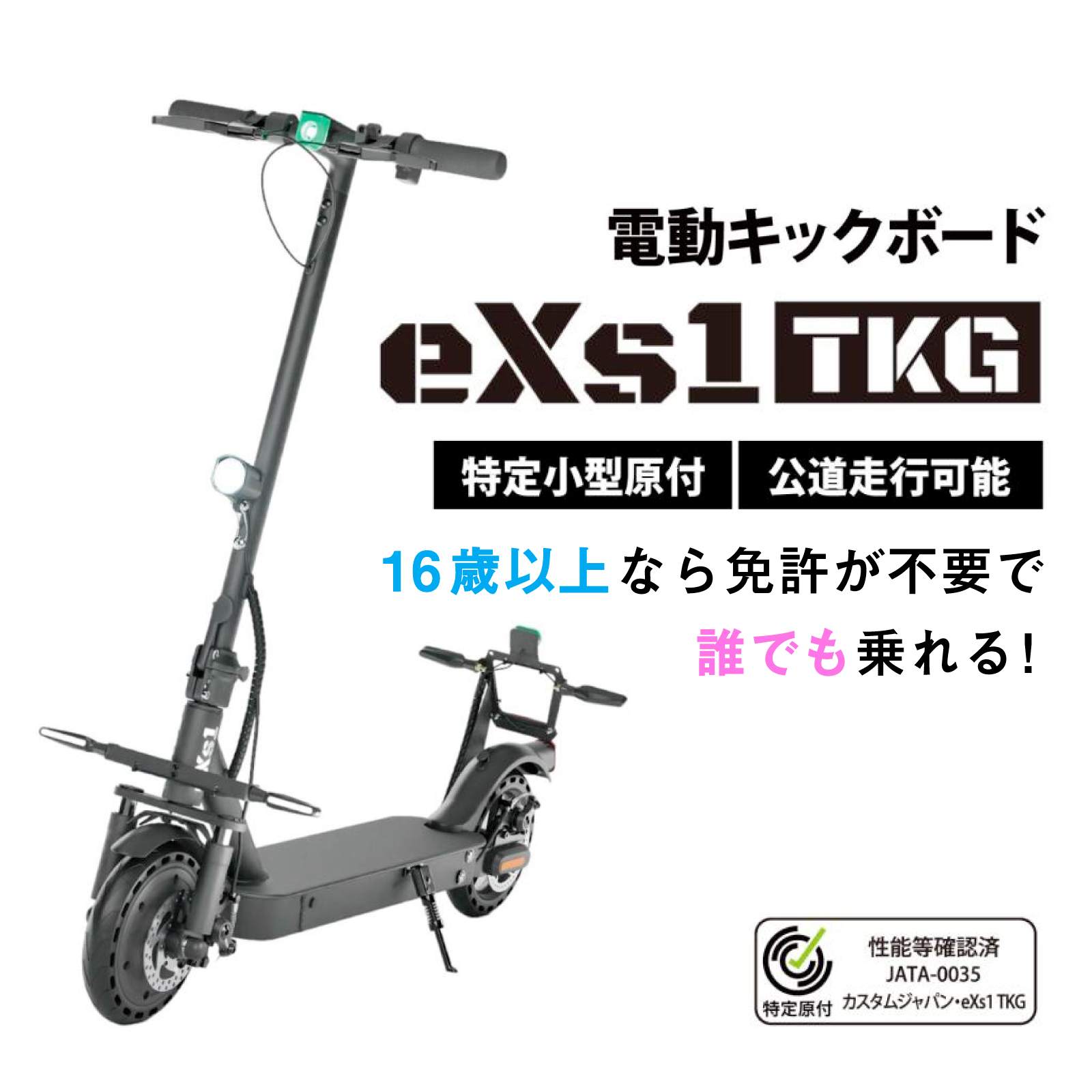 eXs(エクス) 電動キックボード eXs 1 TKG(エクスワン 特定小型原付)