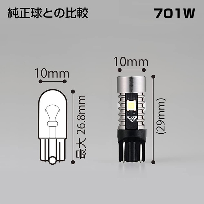 IPF T10 LED ポジションランプ 6500K ホワイト 12V車用 2本入り 701W