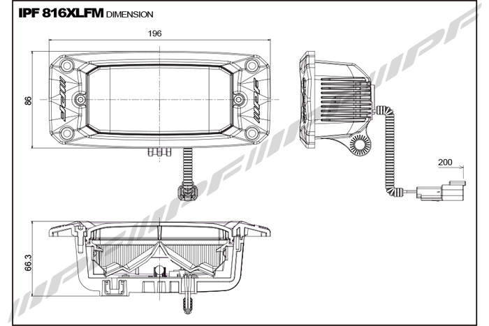 IPF バックランプ 作業灯 ワークライト LED 12V 24V 共通 816XLFM