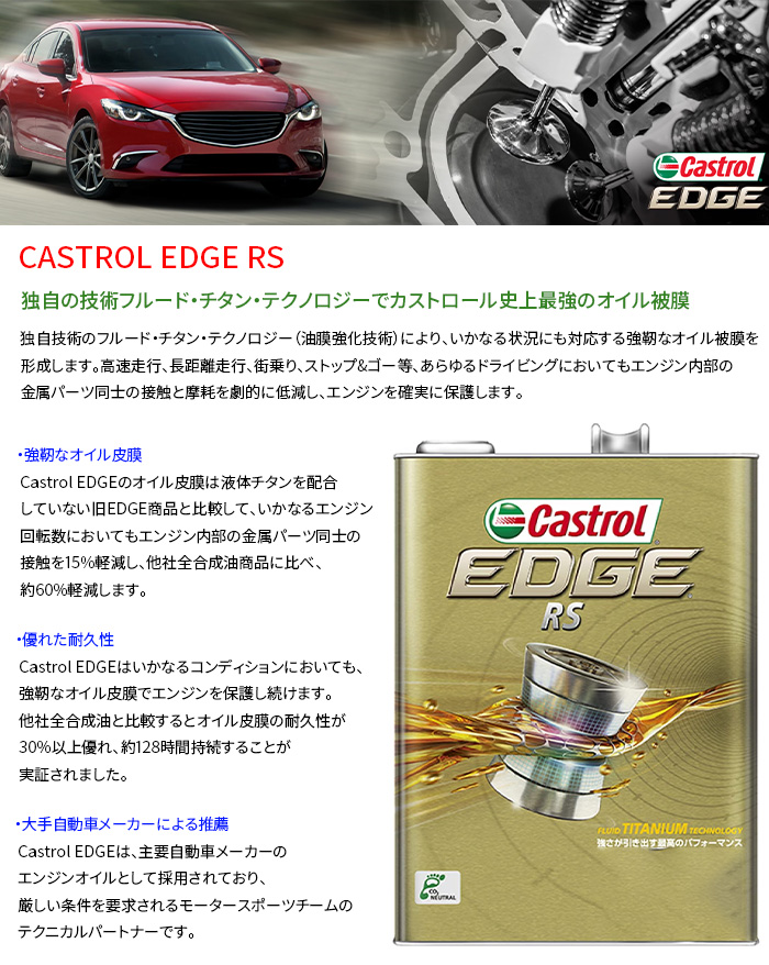 カストロール EDGE RS SN 10W-50 20L エンジンオイル 10W50 