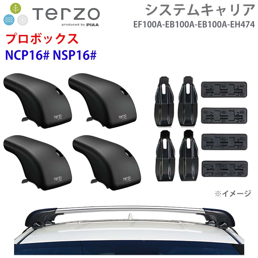 プロボックス NCP16# NSP16# 一台分 EF100A EB100A EB100A EH474 システムキャリア TERZO フット エアロバー シルバー 取付ホルダー E1E1