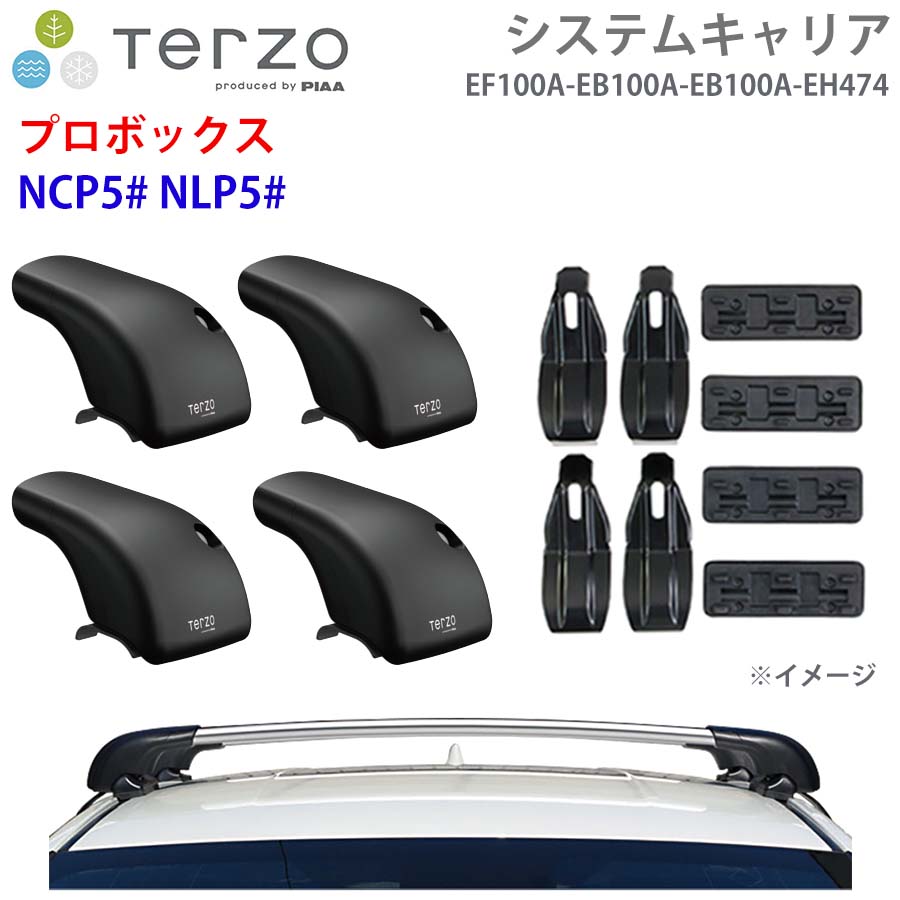 プロボックス NCP5# NLP5# 一台分 EF100A EB100A EB100A EH474 システムキャリア TERZO フット エアロバー シルバー 取付ホルダー E1E1