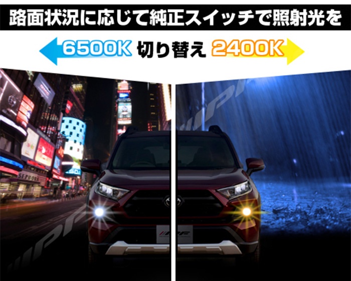 IPF H8 H11 H16 LED デュアルカラー フォグランプ F50DFLB 2色切替