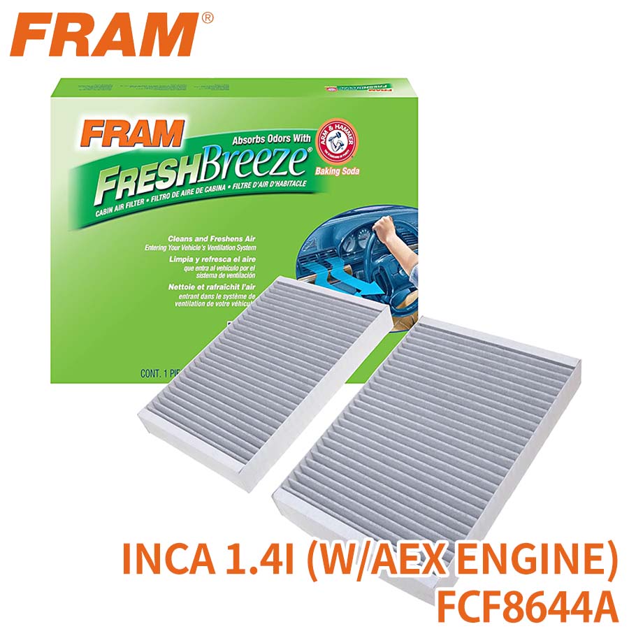 SEAT INCA 1.4I (W/AEX ENGINE) エアコンフィルター FCF8644A キャビン