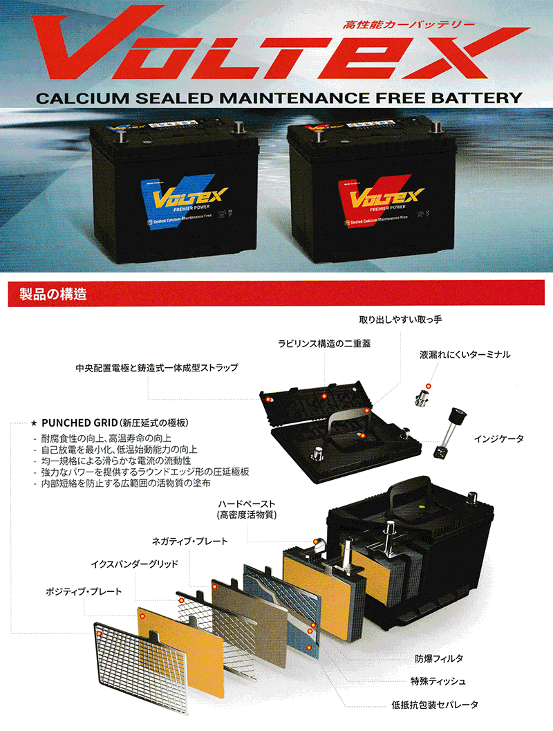 V50B19L 国産車用バッテリー VOLTEX ヴォルテックス 送料無料