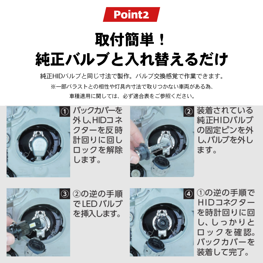 RG レーシングギア 純正HIDバルブ交換用 LEDヘッドバルブ D2R RGH-P913