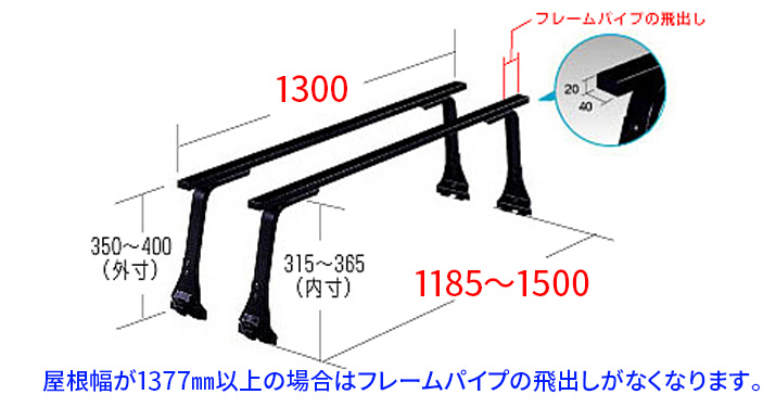 ライトエースノア 20 30系 ハイルーフ ベースキャリア SGR-04H システムキャリア 1台分 2本セット ロッキープラス｜partsking｜04