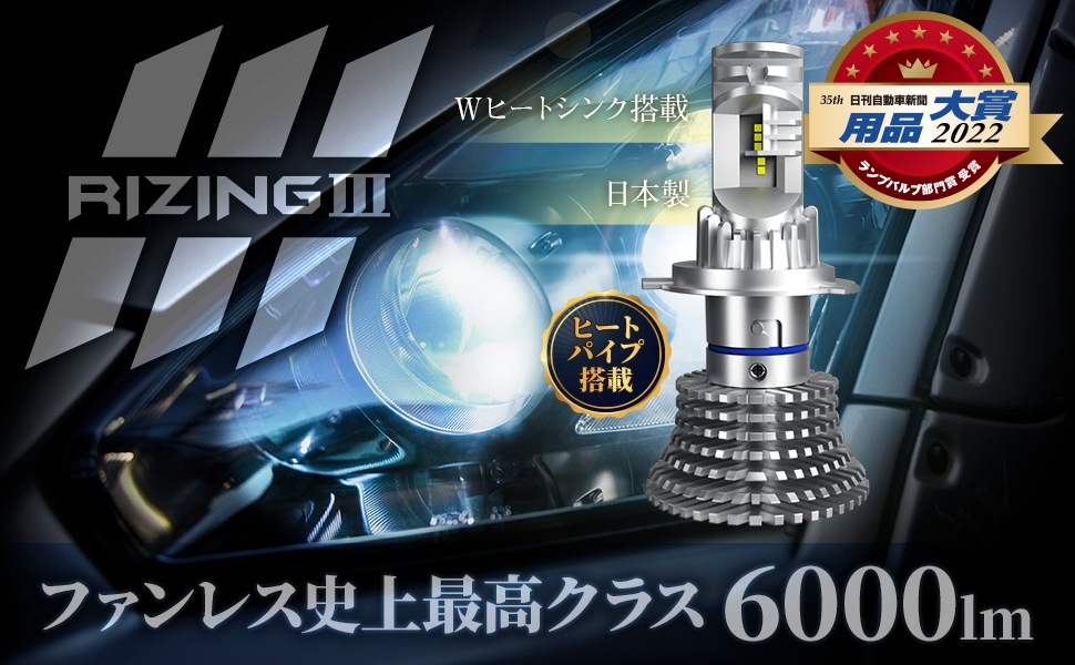 SPHERE LIGHT（スフィアライト） 日本製 LEDヘッドライト RIZING3 H8
