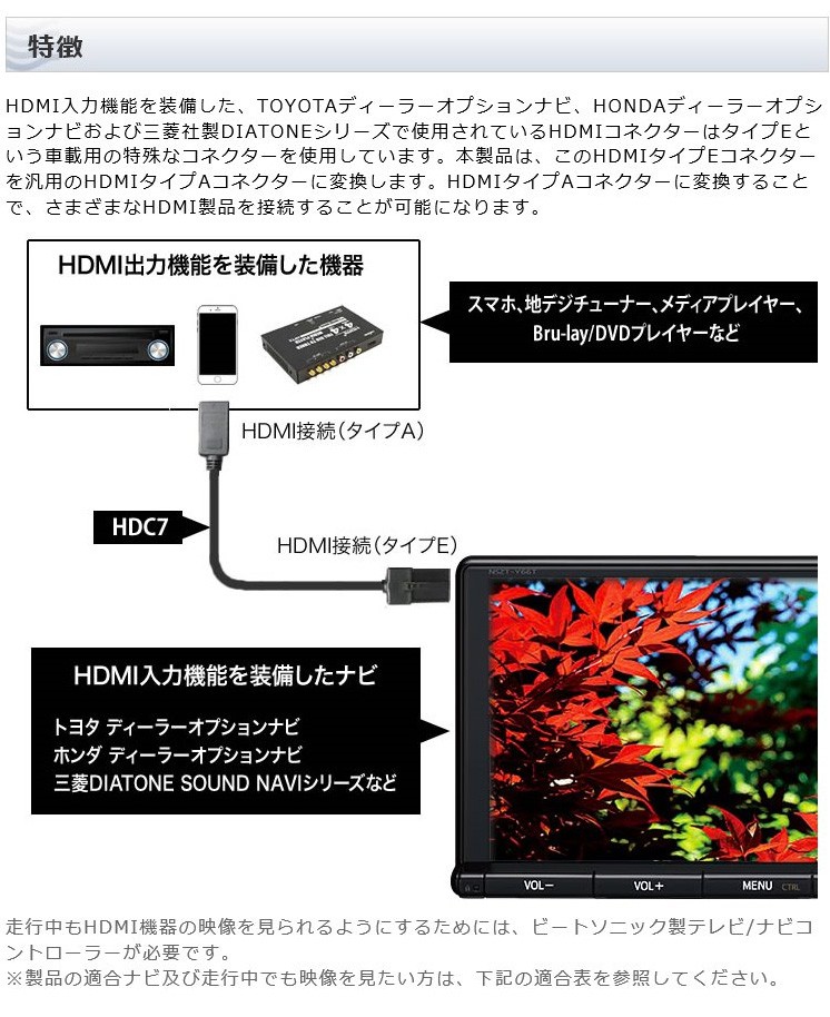 ビートソニック HDC7 ディーラオプションナビ用HDMIケーブル Beat-Sonic :HDC7:パーツショップ アドバンス - 通販 -  Yahoo!ショッピング