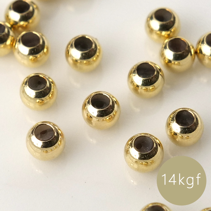 14KGF シリコン入りストッパービーズ 3mm 丸玉 ゴールドフィルド 金属