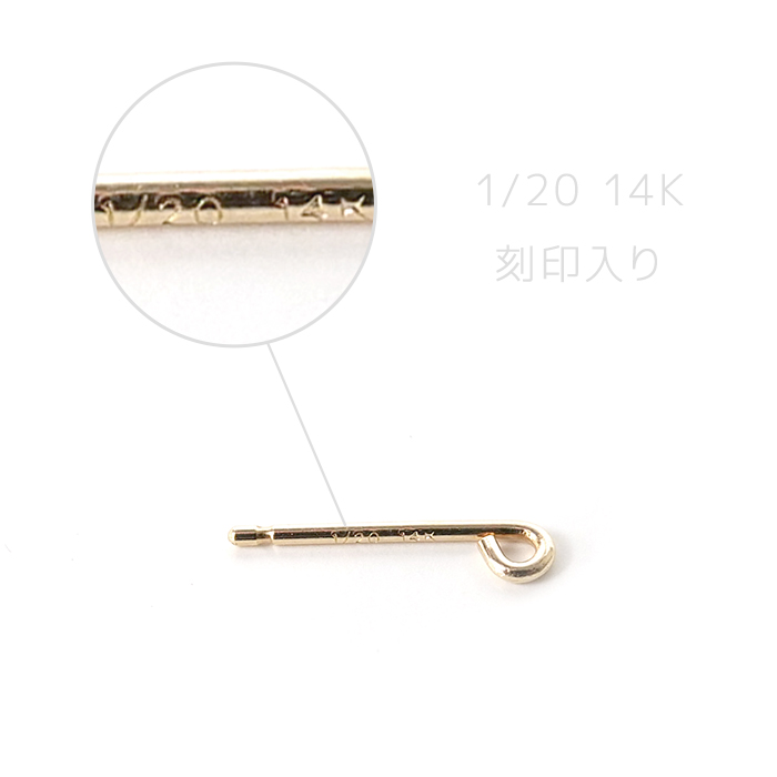 ポイント5倍☆ 14KGF アイポスト ピアスポスト カン付き チャーム用 芯