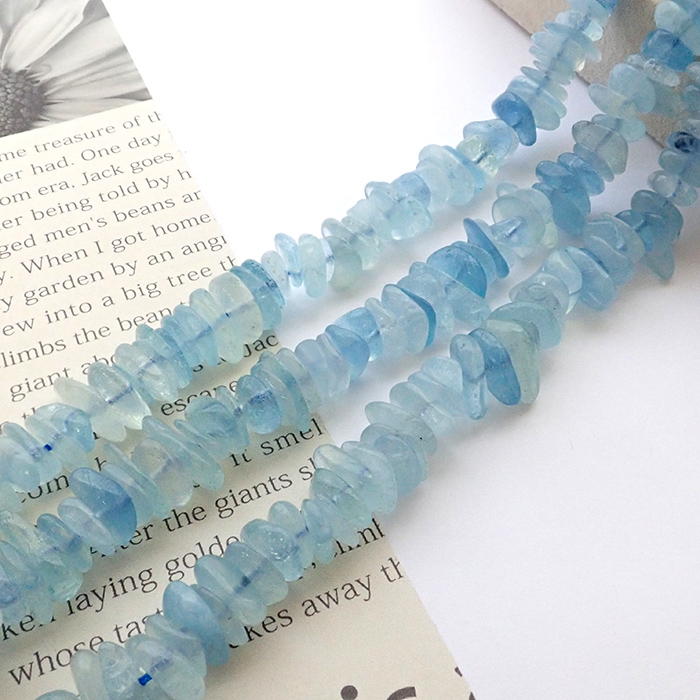 約40cm連】アクアマリン さざれビーズ 約10×17mm天然石 パワーストーン