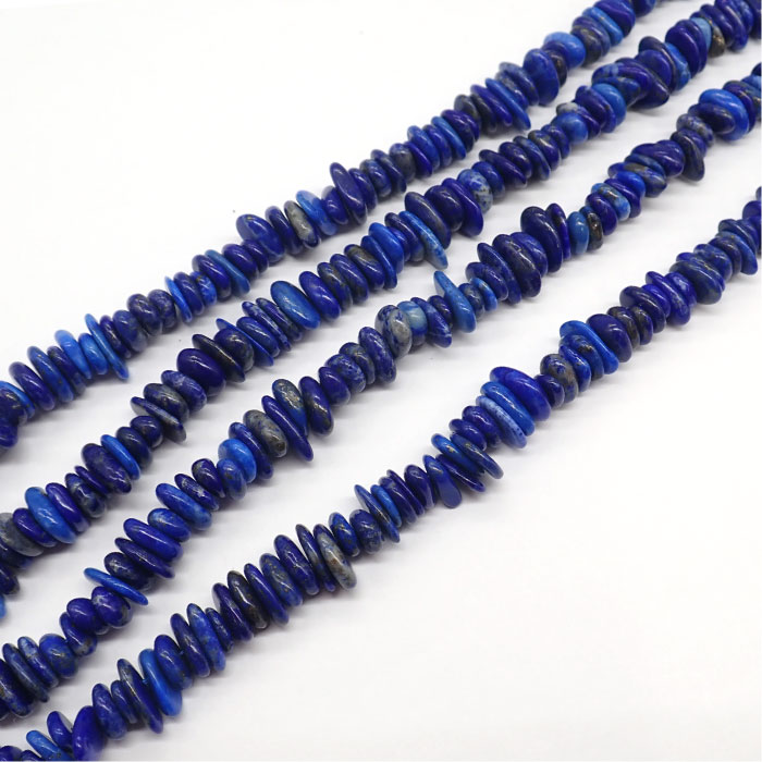 約40cm】約4×2mm 天然石 ラピスラズリ さざれ石 ビーズ ハンドメイド