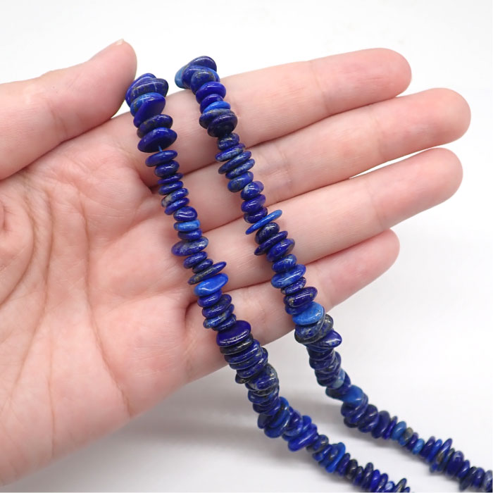 約40cm)約4×2mm 天然石 ラピスラズリ さざれ石 ビーズ ハンドメイド