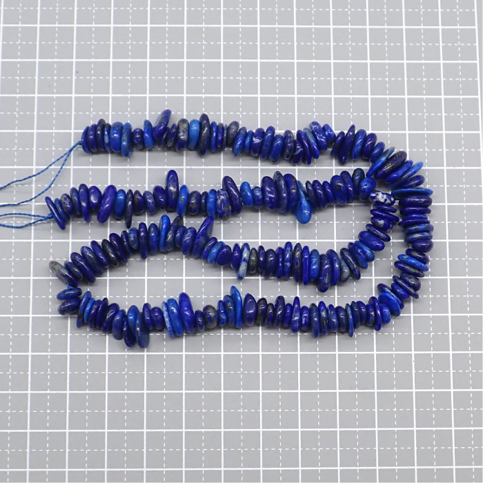 約40cm】約4×2mm 天然石 ラピスラズリ さざれ石 ビーズ ハンドメイド