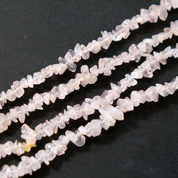 ローズクォーツ さざれ石 約3*5mm 穴あり 1連 80cm 天然石