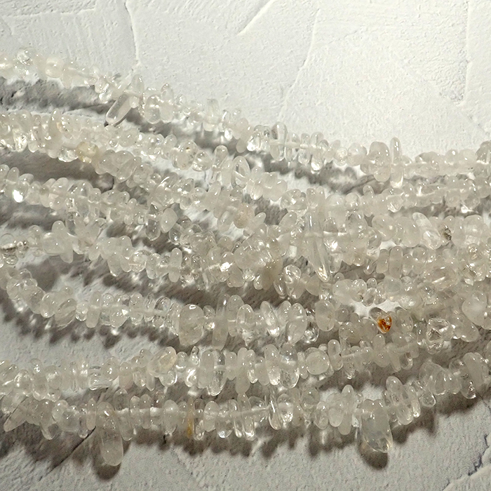 約80cm連 水晶】さざれ ビーズ 約3*5mm 1本 クリスタル パワーストーン