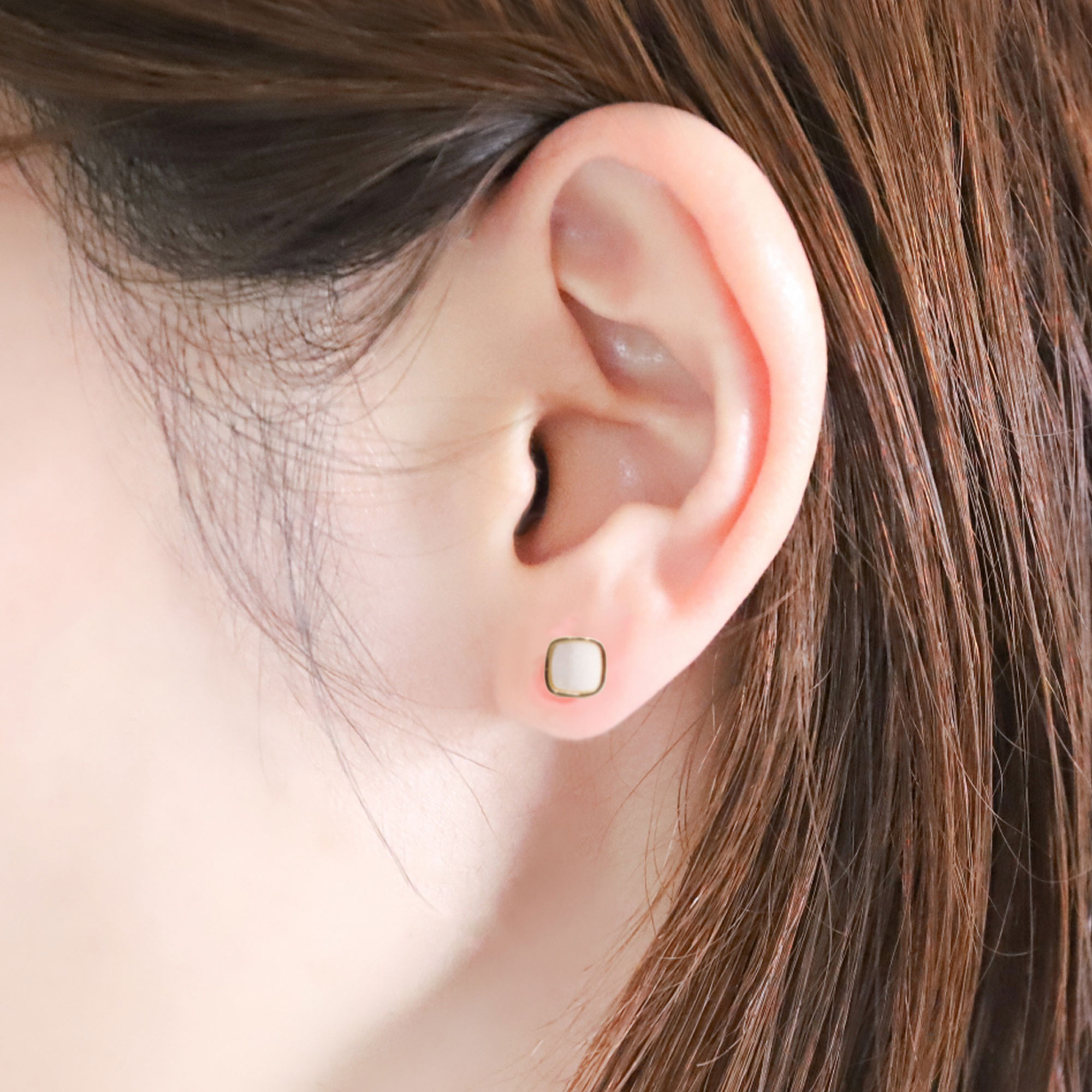 76. シルバー925 大人スクエアピアス GD/SV 1セット(6個入り) キャッチ