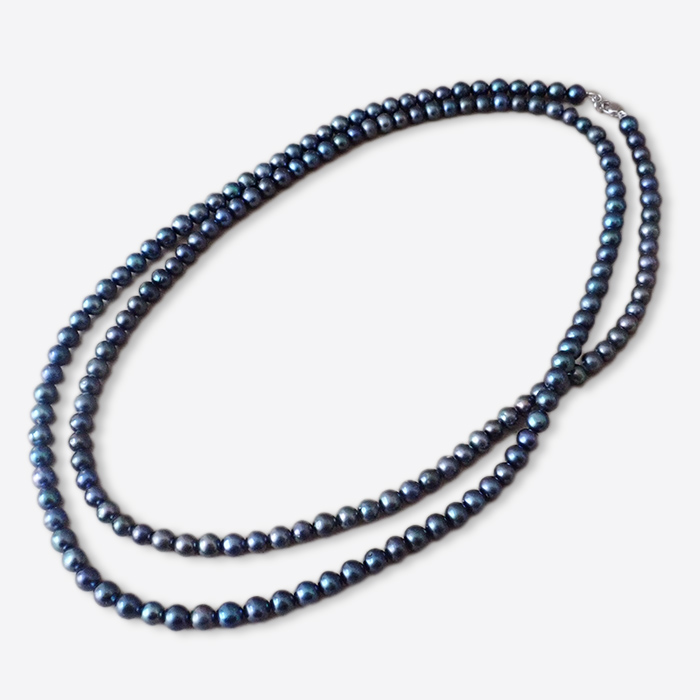 日本製 103. 淡水パール ネックレス 120cm ニアラウンド ピーコック