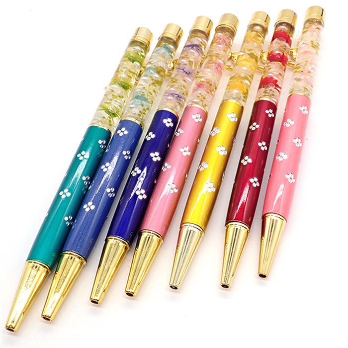 ハーバリウムフラワー柄 桜 ボールペン【完成品】 ピンクゴールド