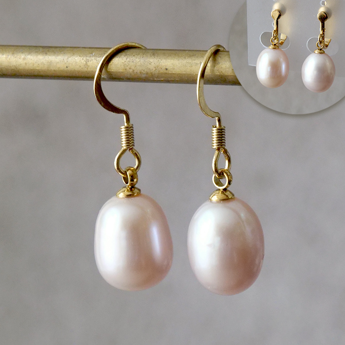 ピアス レディース 淡水 パール 真珠 フック イヤリング 一粒