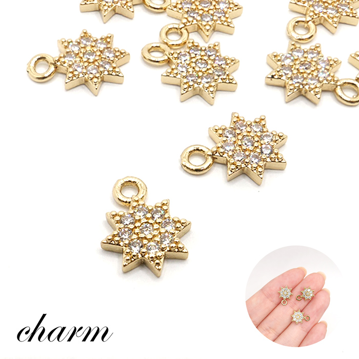 秋色チャーム　ハンドメイドアクセサリーパーツ 403. チャーム 八芒星 1個 ハンドメイド ハンドメイドパーツ