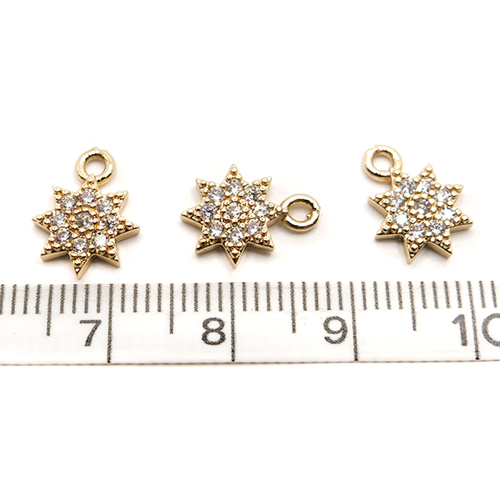 No. 2933 ダイヤ 金属 チャーム パーツ 40個 403. チャーム 八芒星 1個 ハンドメイド ハンドメイドパーツ