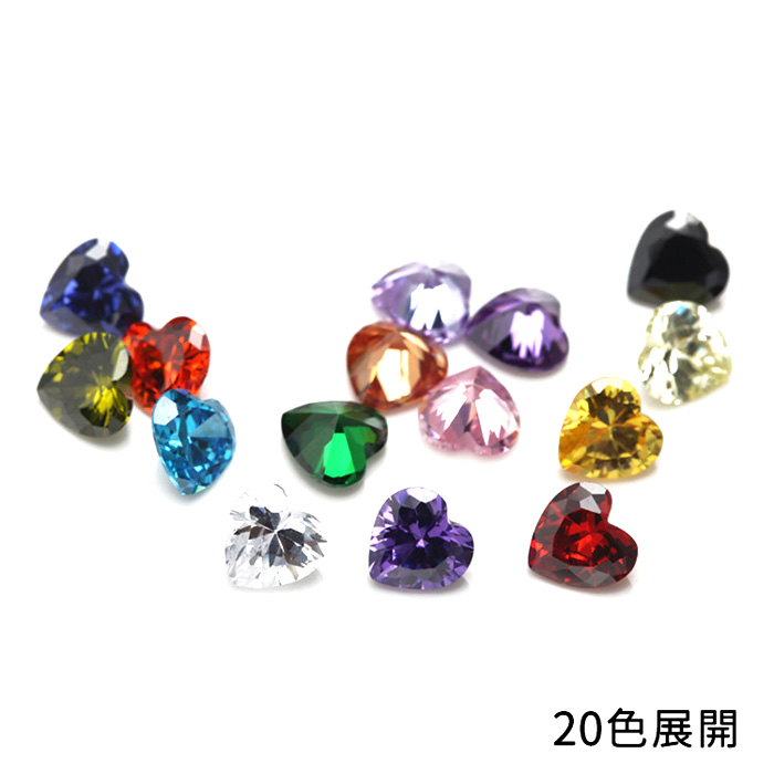 キュービックジルコニア ビーズ (最高品質5Aグレード) 4mm ハート