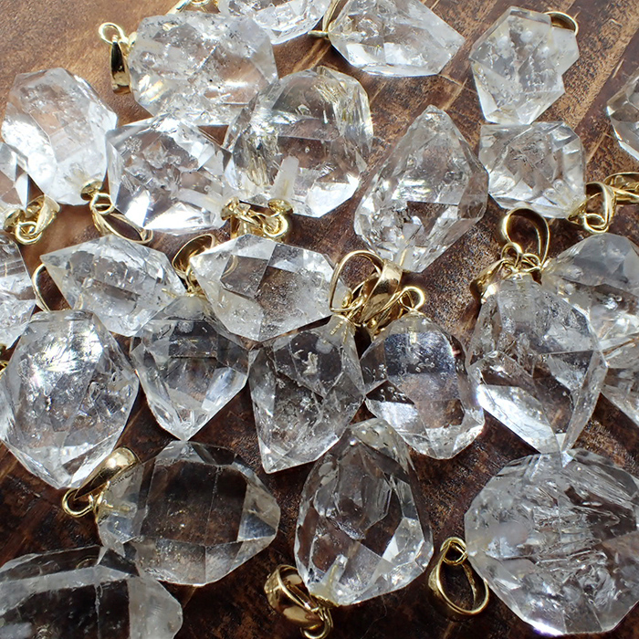 23 ハーキマーダイヤモンド ペンダントトップ K18 ネックレスお仕立て