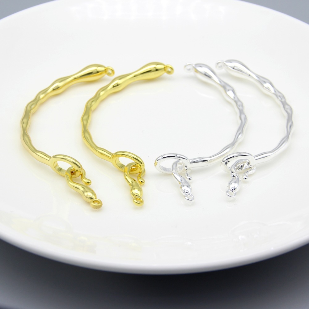 バングルパーツ (41) 半円 ハーフ 金具 ブレスレット カン付 留め具付