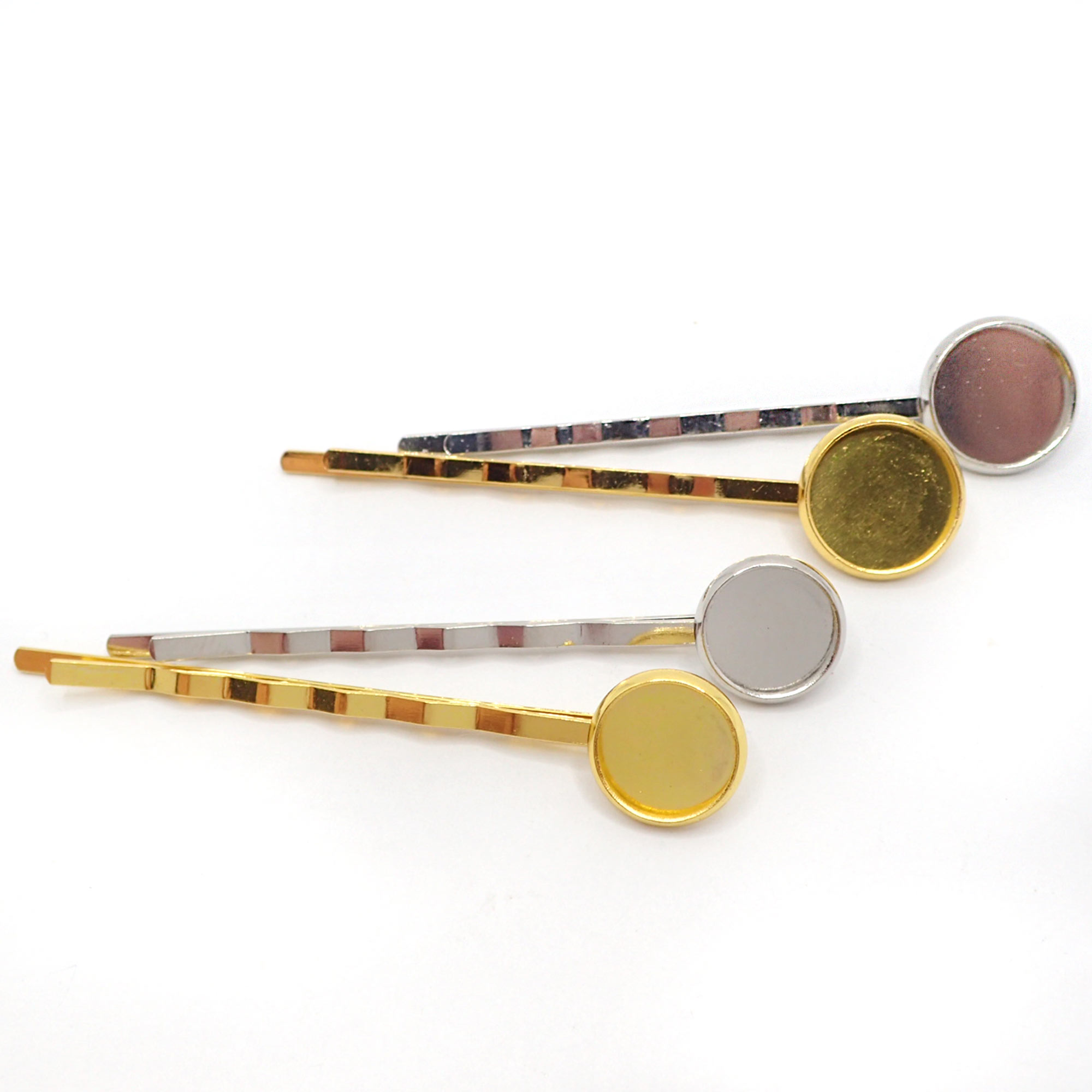 58. 台座付きヘアピン (台座約12mm/14mm) 全2色 1本 10本 ヘア