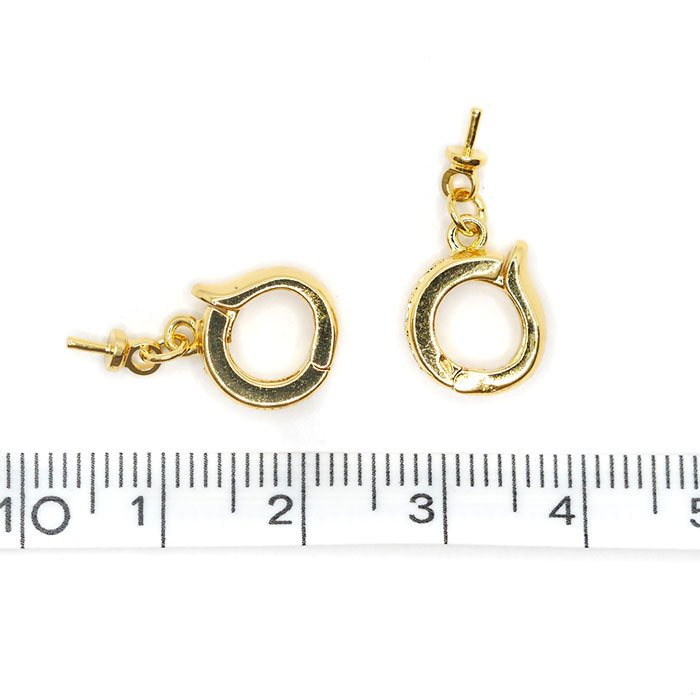 61. クリッカー 突き刺し付き 1個 ゴールド ペンダントトップ金具 留め