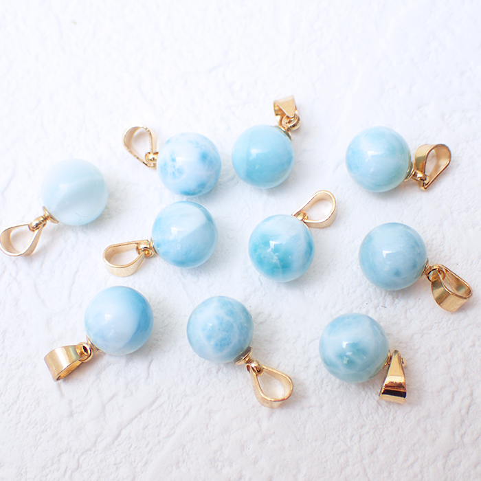 7 ラリマー 8mm玉 ペンダントトップ 1個 ネックレスお仕立て対応可