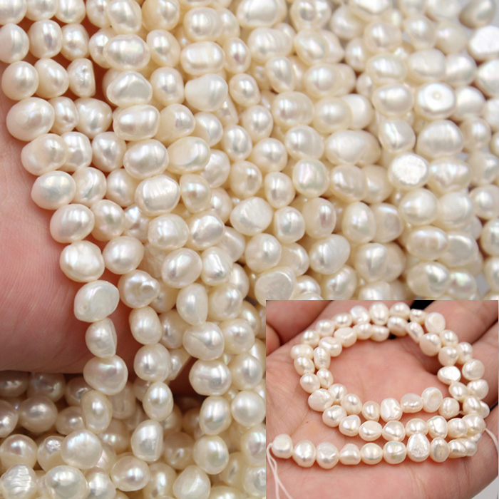 淡水パール (129) (約4-5mm)1連 ポテト ホワイト ラベンダー ピンク