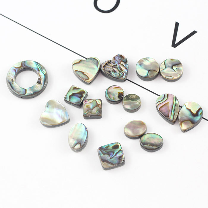 アバロン シェルビーズ 長方形 10*8mm 縦穴 1個売り シェル 貝 ビーズ