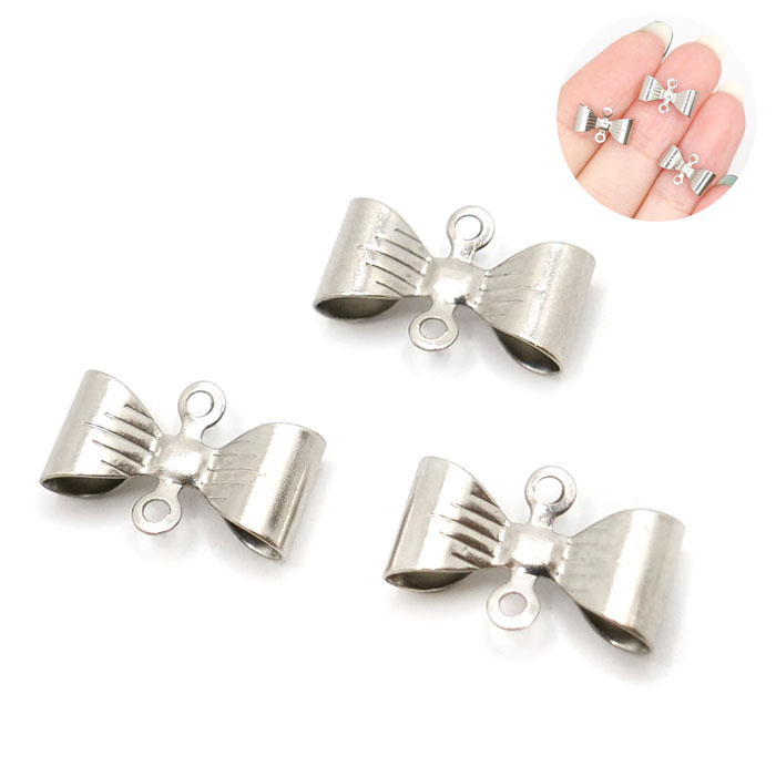 23.ステンレス リボン コネクター 10個売り シルバー ハンドメイド