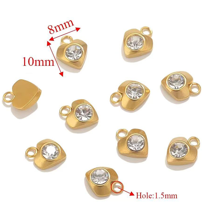 ステンレス チャーム 【1個】 メタルチャーム ハート 花 三角 六角