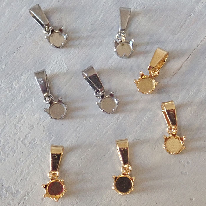 アクセサリー sachi 石座 空枠 10個 サージカルステンレス SUS316 金属アレルギー対応 6爪