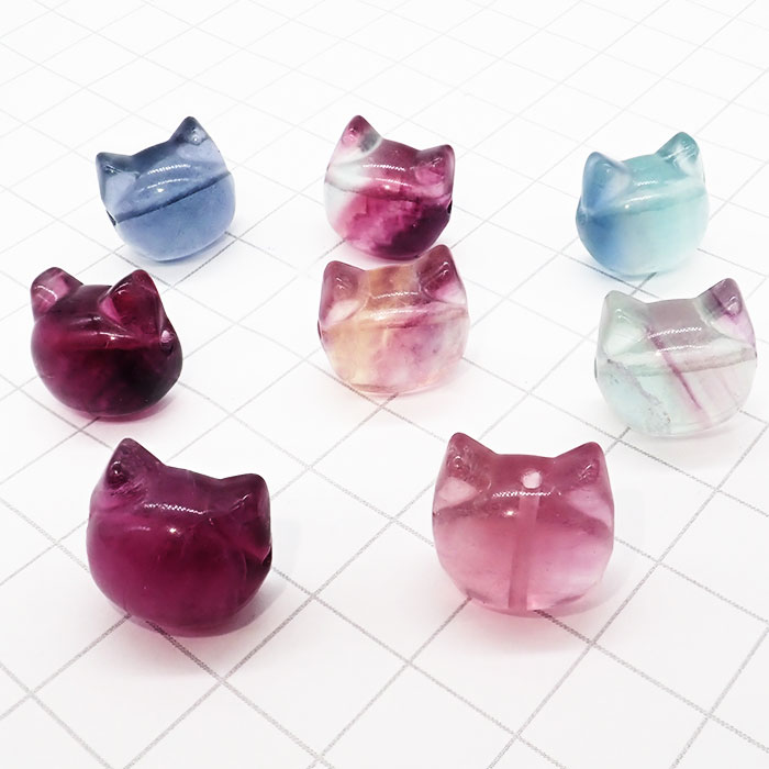 ご確認用ページ☆4.可愛い☆フローライトねこ皿 33.(訳)可愛い猫顔☆フローライト猫皿 | Naturaltreasure